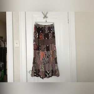 Vintage patchwork midi skirt!